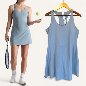 NWT RHONE Course to Court Tennis Dress Built-in Bras Shorts Racerback Blue Sz XL